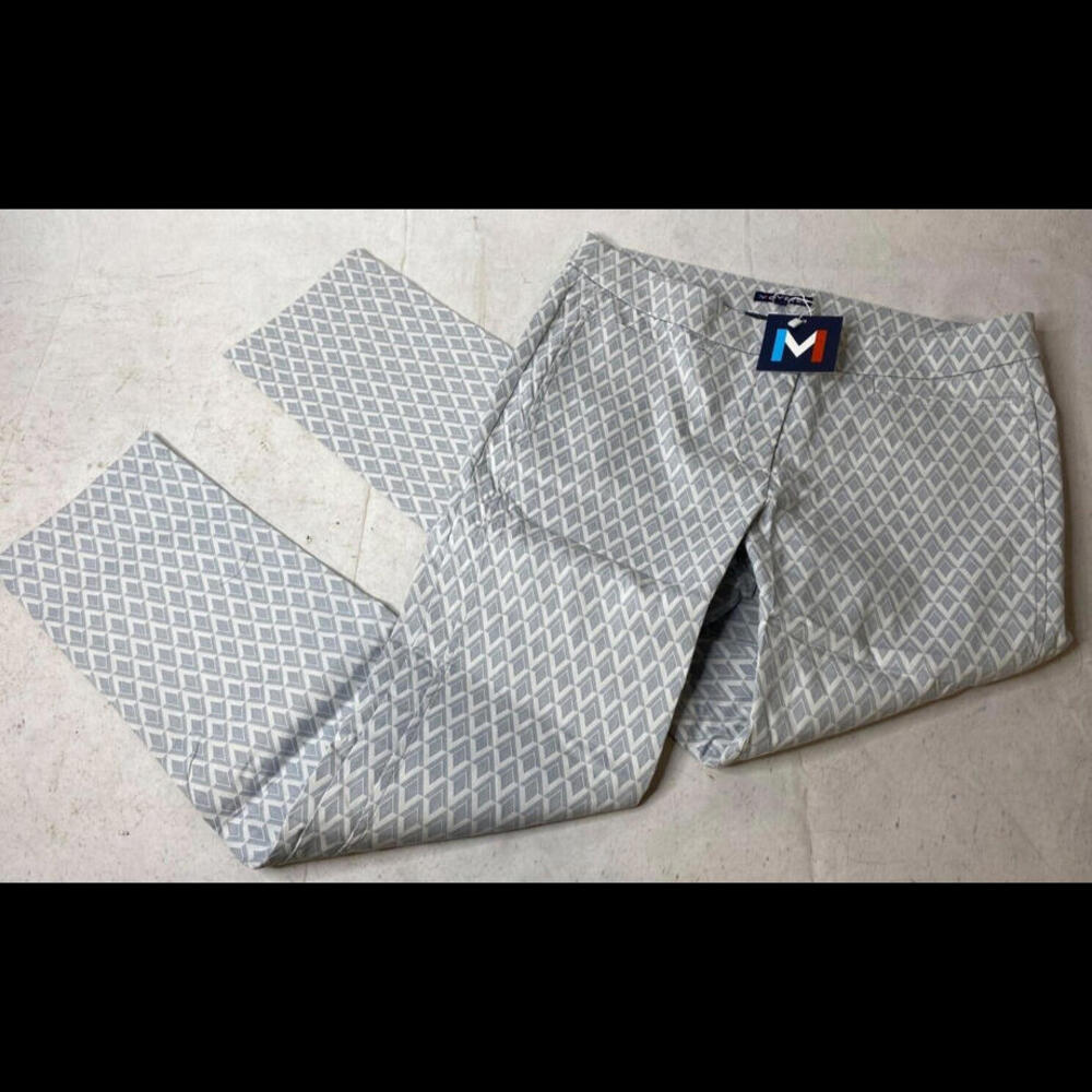 NEW MOVETES WOMENS GRAY SLATE JACQUARD TUXEDO STRAIGHT LEG GOLF PANTS VARIOUS